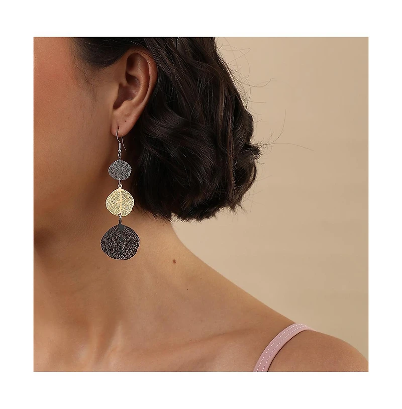 Sohi Women's Metallic Drop Earrings