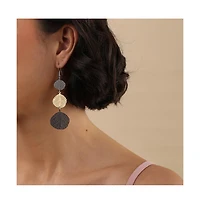 Sohi Women's Metallic Drop Earrings