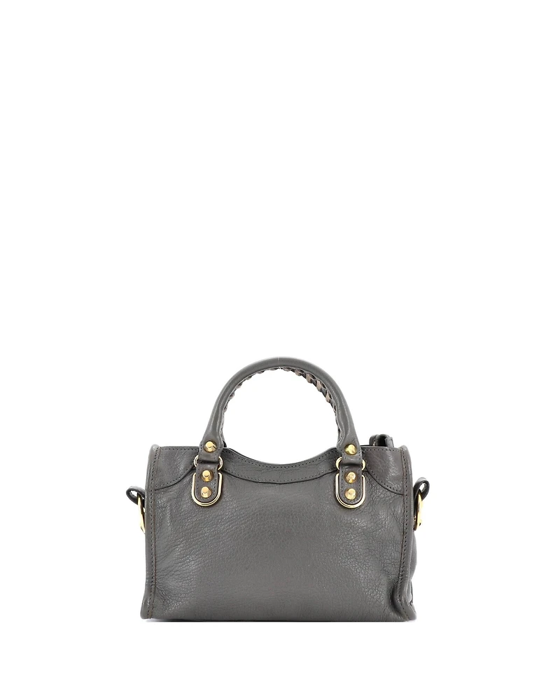Pre-Owned Balenciaga Mini City Classic Metallic Edge Bag Leather