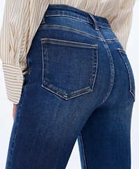 Bayeas Women's High-Rise Flare-Leg Distressed Jeans