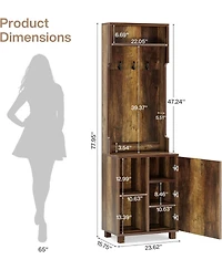 Tribesigns 3-in-1 Entryway Hall Tree with Storage, Farmhouse Hall Tree with Coat Rack