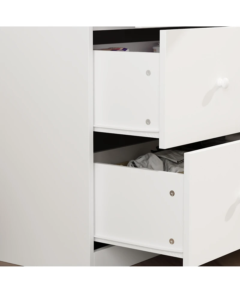 5-Drawers Changing Table, Dresser Vanity Table Chest of Drawers Storage Cabinet with Shelf