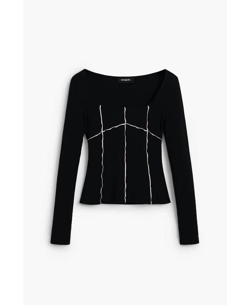 Desigual Women's Ribbed seam T-shirt