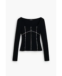 Desigual Women's Ribbed seam T-shirt