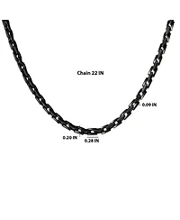 Lucky Brand Men s Black Stainless Link 22'' Chain Necklace