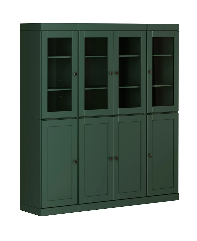 Palace Imports 100% Solid Wood 65" Pantry China Cabinet with Clear Glass, Shaker Doors & Adjustable Shelves