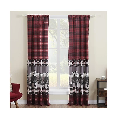 Greenland Home Fashions Timberline Curtain Panel Set - 84x84", Red