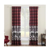 Greenland Home Fashions Timberline Curtain Panel Set - 84x84", Red