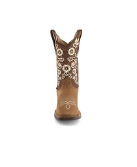 Forastero Women's Authentic Leather Flowers Embroidery Western Boots