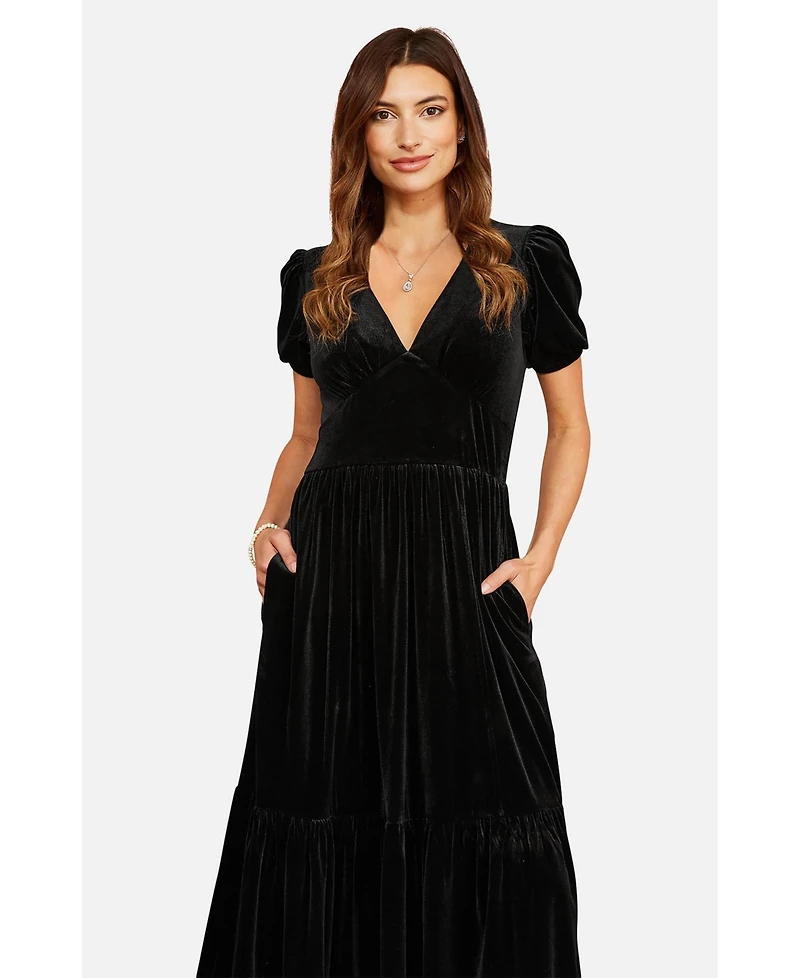 Yumi Women's Velvet Midi Dress