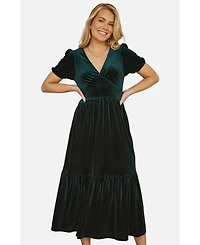 Yumi Women's Velvet Midi Dress