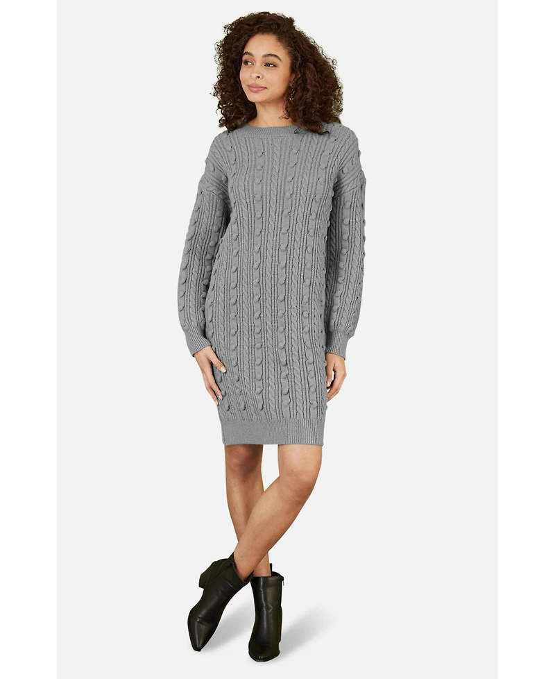 Yumi Women's Cable Knit Tunic Dress