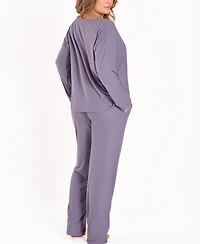 iCollection Plus Baby Waffle Stretch Knit Long-Sleeve Pajama Set