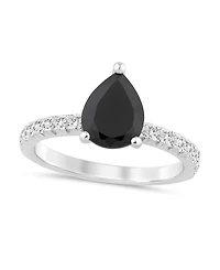 Macy's Black Diamond (2-1/5 ct. t.w.) & White Diamond (3/8 ct. t.w.) Engagement Ring in 14K White Gold