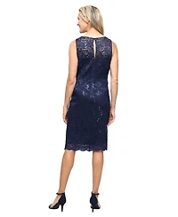 Sl Fashions Women's V-Neck Sheath Jacket Dress