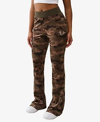 True Religion Women's Camo Velour Bootcut Pants
