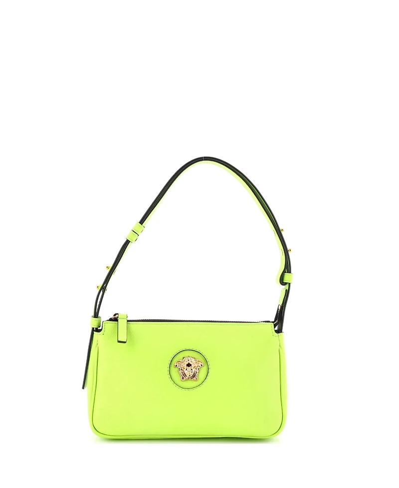 Pre-Owned Versace Medusa Chain Zip Shoulder Bag Leather