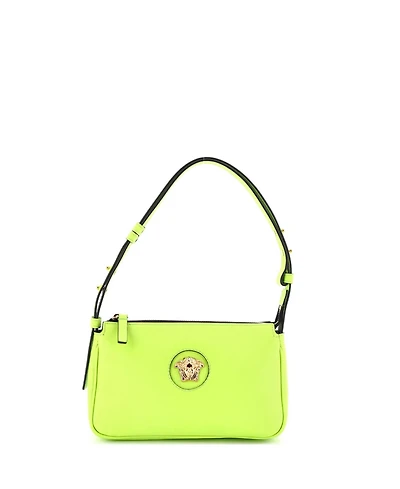 Pre-Owned Versace Medusa Chain Zip Shoulder Bag Leather