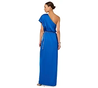 Adrianna Women's Ruched One-Shoulder Maxi Dress