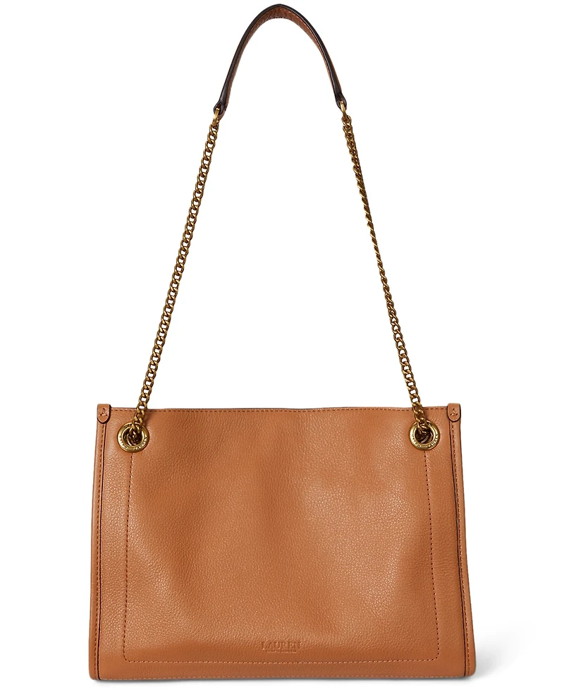 Lauren Ralph Bradley Small Pebbled Leather Tote Bag