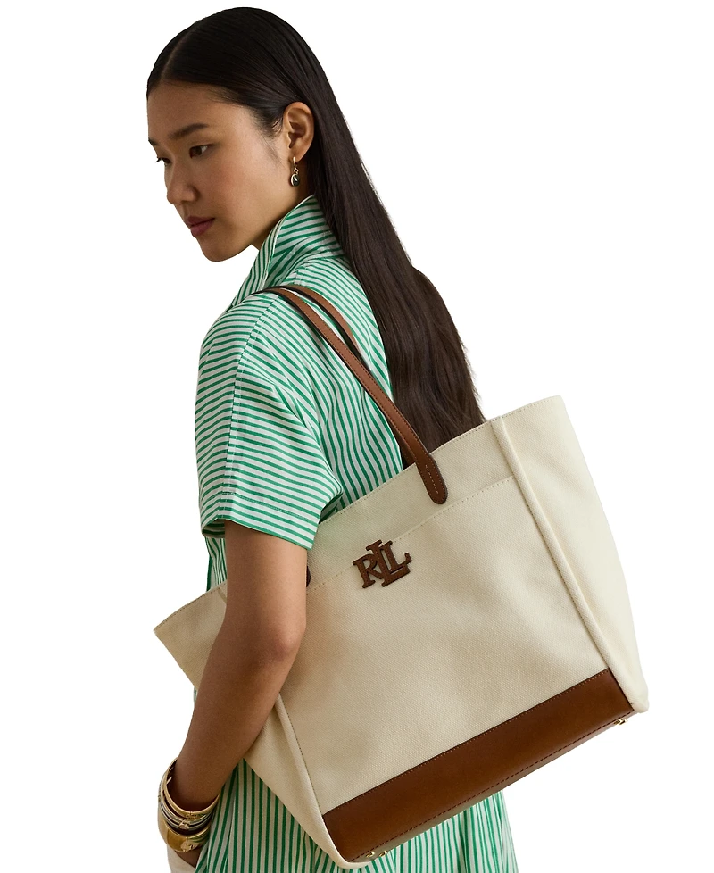Lauren Ralph Lauren Cameryn Extra Large Canvas Tote Bag