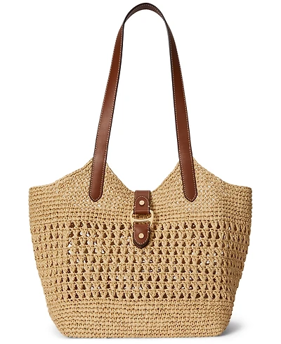Lauren Ralph Lauren Tasha Large Woven Straw Tote Bag