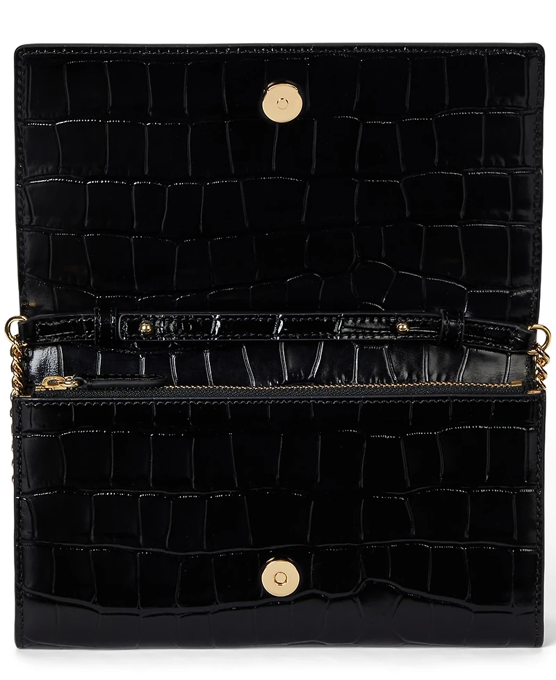 Lauren Ralph Adair Ii Medium Croc-Embossed Crossbody Wallet