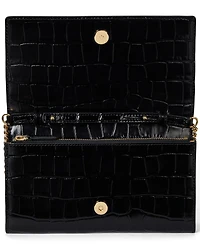 Lauren Ralph Adair Ii Medium Croc-Embossed Crossbody Wallet