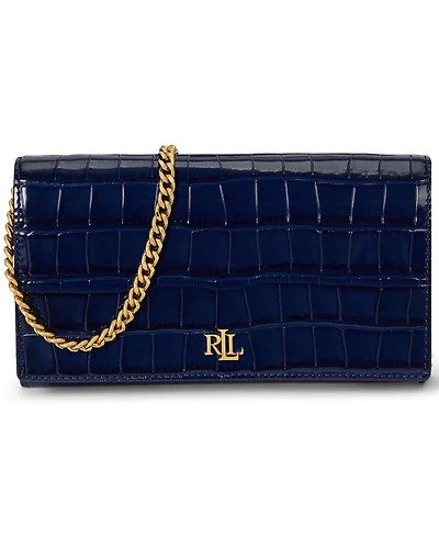 Lauren Ralph Adair Ii Medium Croc-Embossed Crossbody Wallet