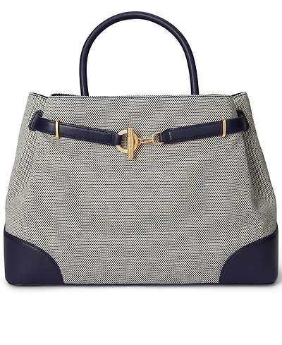 Lauren Ralph Blaike Large Cross-Dyed Canvas Satchel Bag