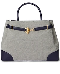 Lauren Ralph Blaike Large Cross-Dyed Canvas Satchel Bag