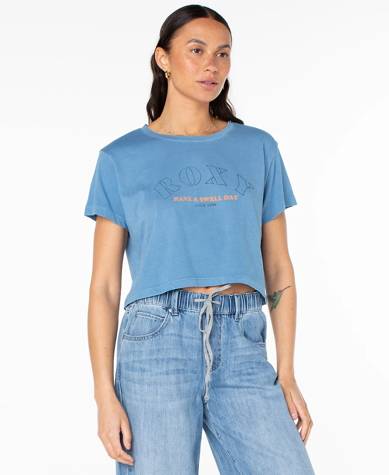 Roxy Women's Swell Day Cropped Boxy Short-Sleeve T-Shirt