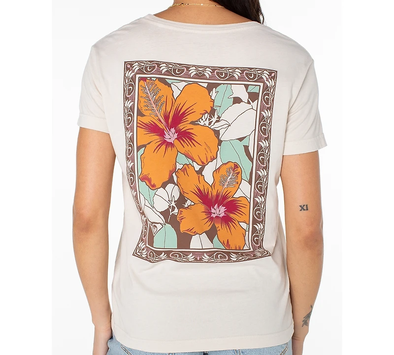 Roxy Women's Nouveau Hibiscus Boyfriend Crewneck Short-Sleeve T-Shirt