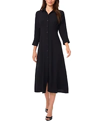 Msk Petite Collared Midi Shirtdress