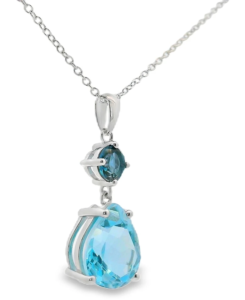 Macy's Pink Amethyst (4.50 ct. t.w.) and (0.50 Pendant Necklace Sterling Silver (also Sky Blue Topaz)