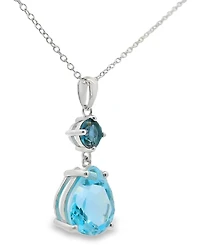 Macy's Pink Amethyst (4.50 ct. t.w.) and (0.50 Pendant Necklace Sterling Silver (also Sky Blue Topaz)