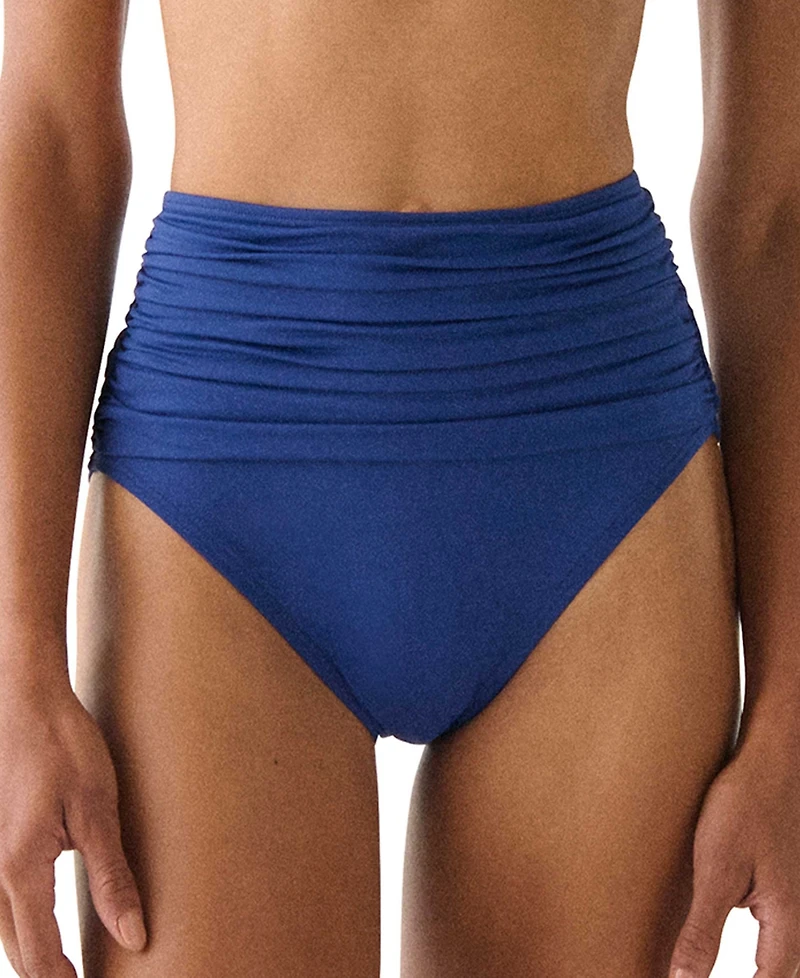 Kate Spade Women's Ruched High-Waist Bikini Bottoms