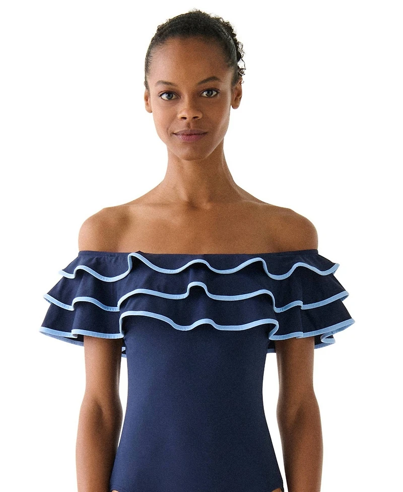 Kate Spade Women's Ruffle One-Piece Swimsuit