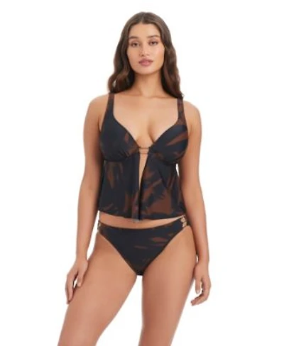 Bar Iii Womens Palm Breeze Fly Away Over The Shoulder Tankini Bottoms