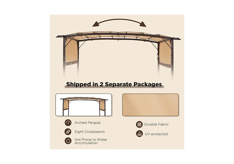 Aecojoy 9'x12' Outdoor Pergola Metal Patio Gazebos