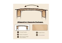 Aecojoy 9'x12' Outdoor Pergola Metal Patio Gazebos