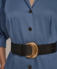 Donna Karan New York Women's Collared Belted Midi Dress