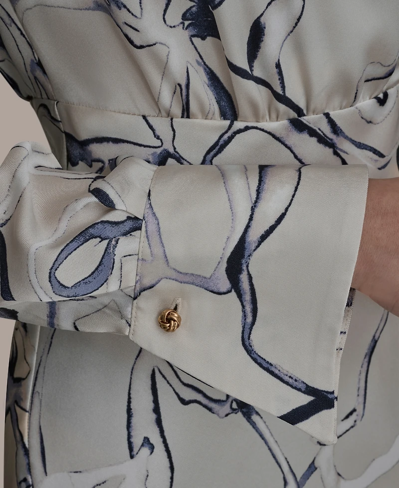 Donna Karan New York Women's Collared A-Line Dress