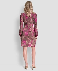 Dkny Women's Long-Sleeve Release Pleat Shift Dress