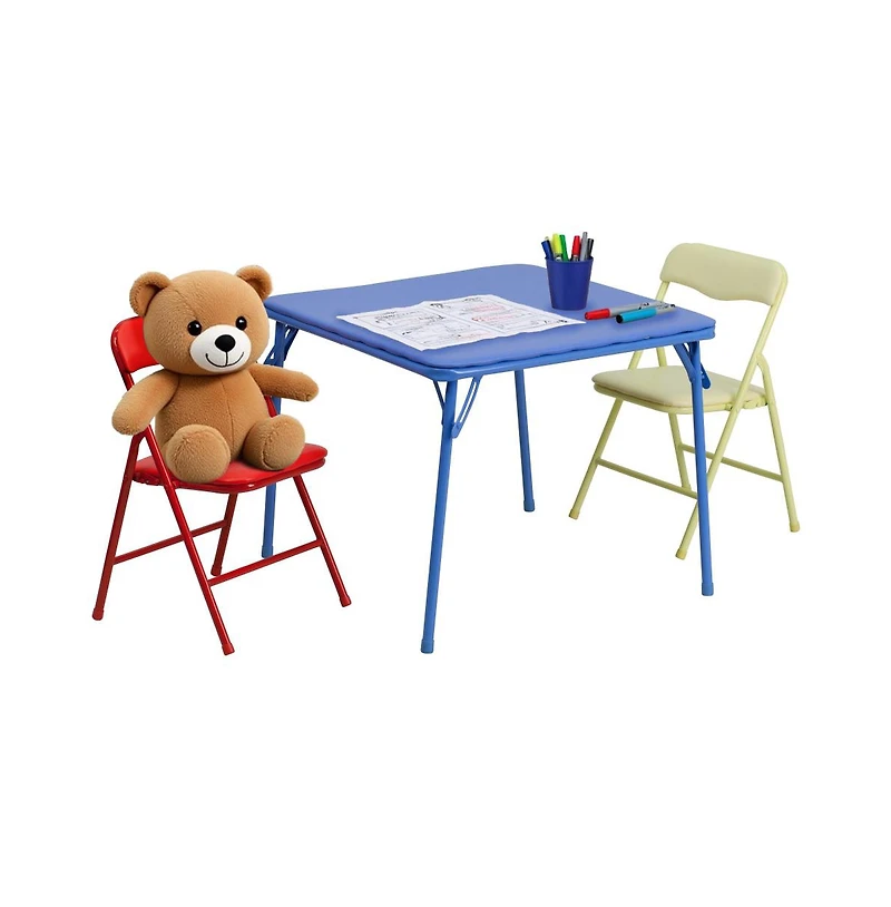 Kids 3 Piece Folding Table And Chair Set - Activity