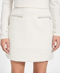 Guess Women's Clotilde Mini Tweed Skirt