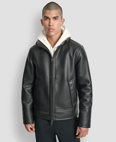 Dkny Men's Faux Pebble Shearling Jacket