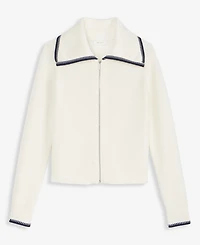 On 34th Women's Tipped Collared Zip-Up Cardigan, Macy's Exclusive