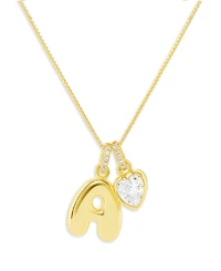 Holiday Lane Letter Initial Charm Necklace in Gold Over Sterling Silver, Macy's Exclusive