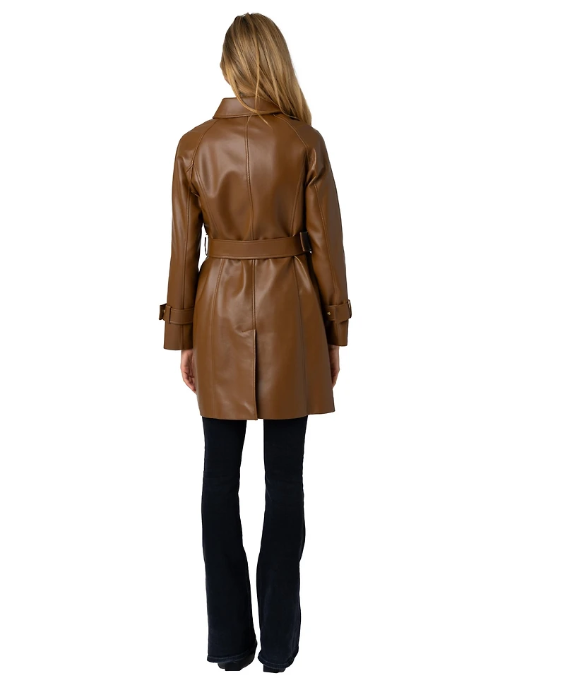 Via Spiga Women's Snap Front Tie Belt Jacket